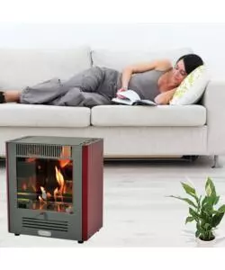 Stufa a bioetanolo tecno air system "ruby modello mini ruby" bordeaux, 2,3 kw